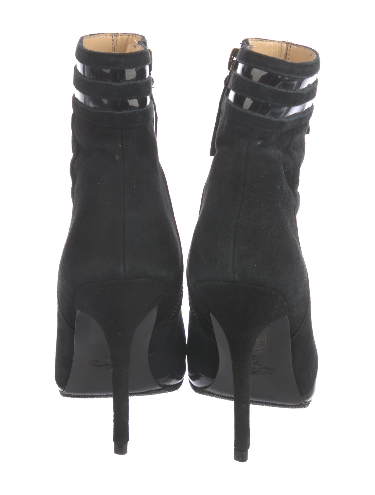 Vivienne Westwood Anglomania Suede Leather Trim Embellishment Lace-Up Boots